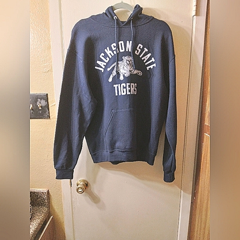 Jackson State University Navy Blue Pull Over Hoodie Size Medium